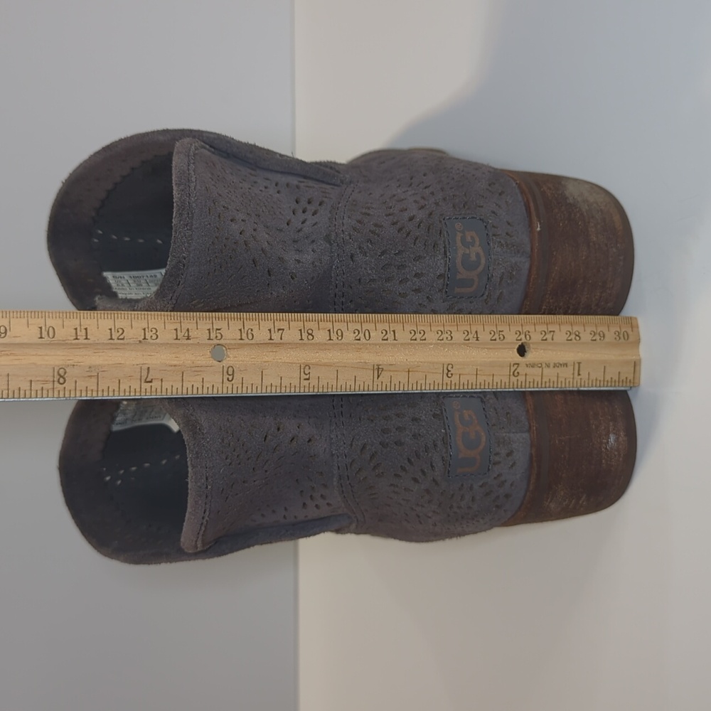 UGG Side Zip Gray Suede Boots Size 8 - Picture 4 of 16